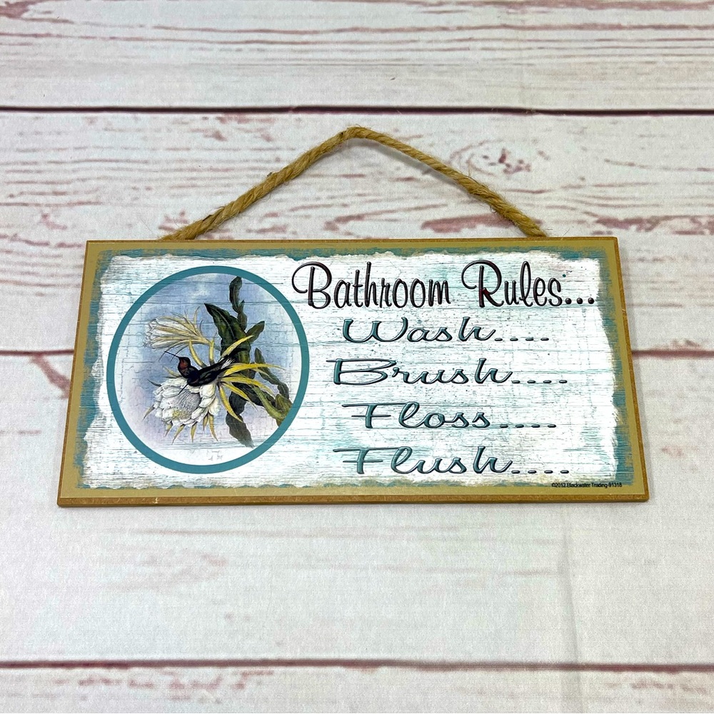 Love & Laughter Bathroom Rules Wall Decor